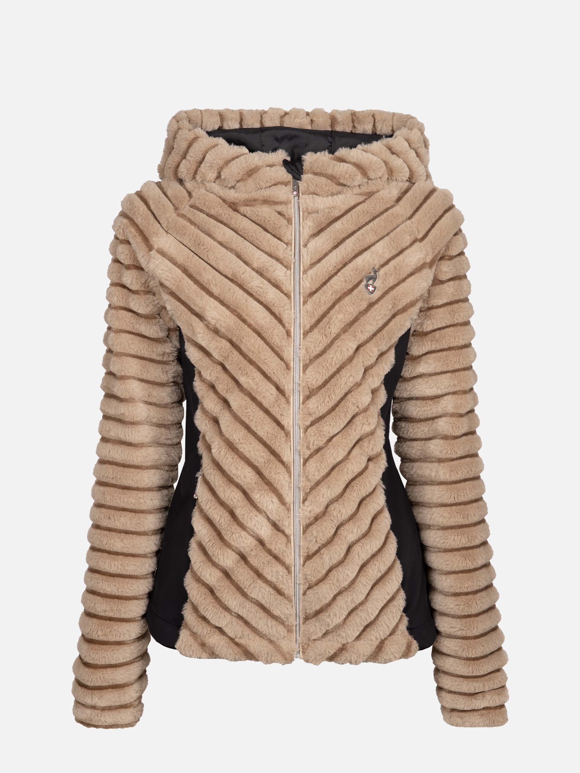 Veste 3/4 Imitation Fourrure Vison Marron - Taille 42 Occasion Très Bon état | Veste Femme Style Hiver