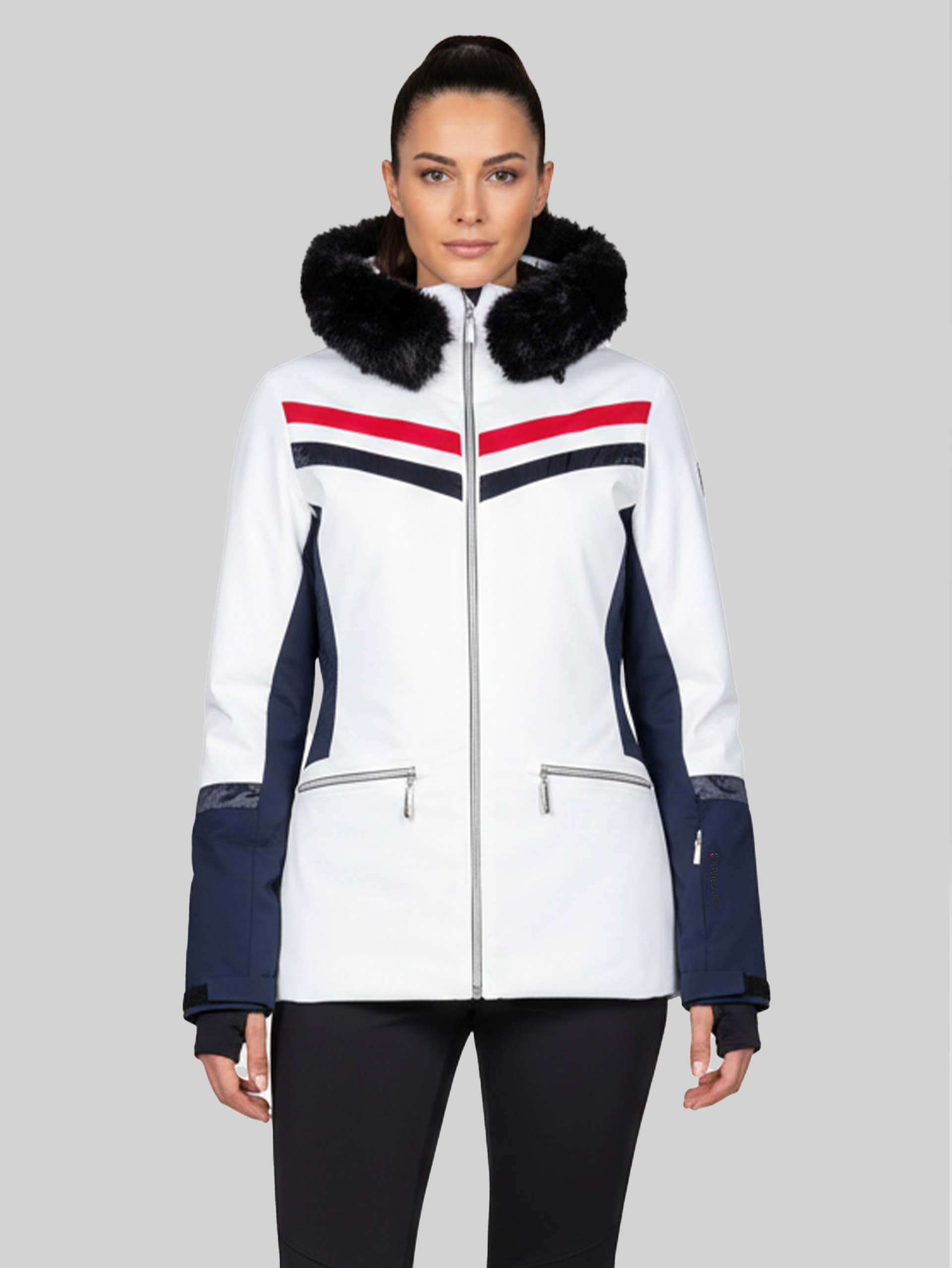 ジャケット・アウター Detachable fur double riders jacket Double